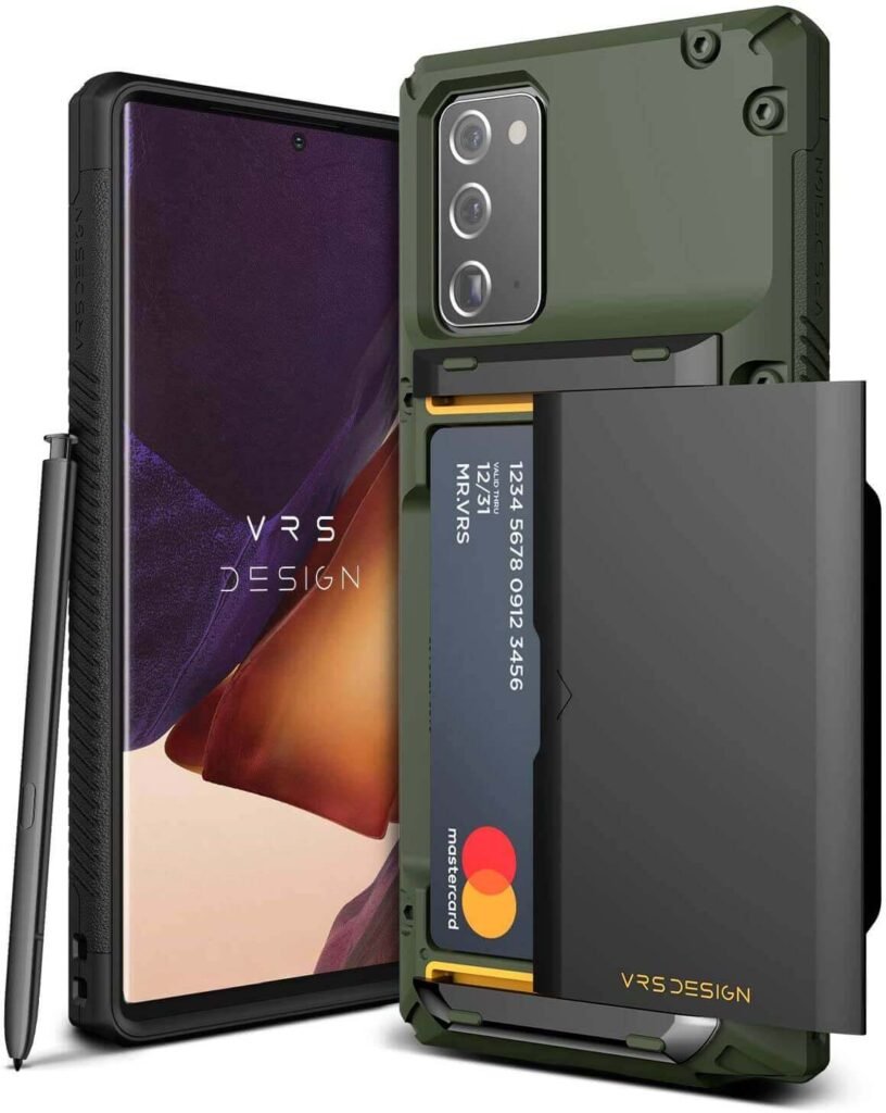 VRS DESIGN Damda Glide Pro for Samsung Galaxy Note 20 Case with 4 Cards - Premium Sturdy Credit Card Slot Wallet