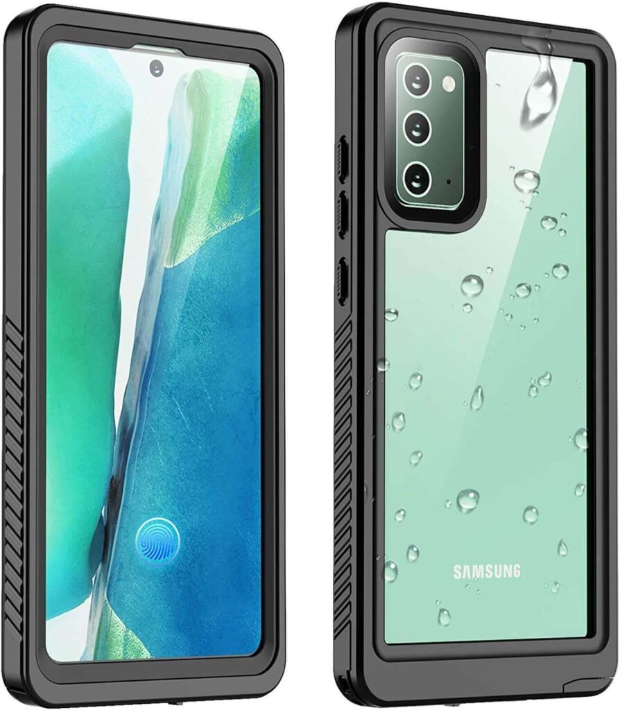 Vapesoon Galaxy Note 20 Waterproof Case with Built-in Screen Protector - IP68 Waterproof Shockproof Case for Samsung Galaxy Note 20 6.7 Inch (Black)
