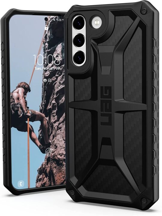 URBAN ARMOR GEAR UAG Designed for Samsung Galaxy S22 Plus 5G Case [6.6-inch Screen] Rugged Lightweight Slim Shockproof Premium Monarch Protective Cover, Carbon Fiber