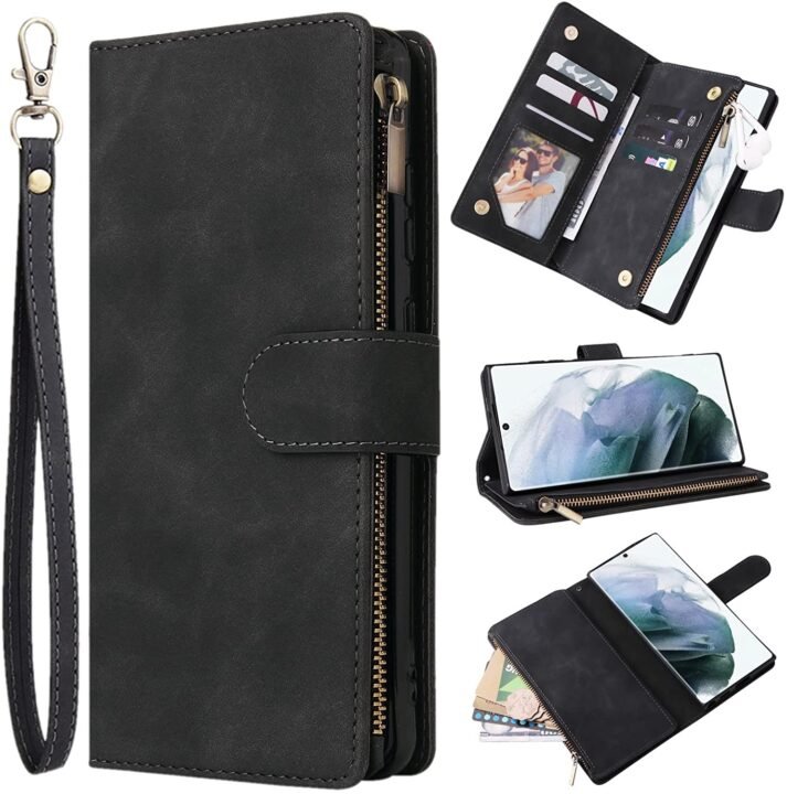 ZZXX Samsung Galaxy S22 Ultra Case Wallet with Card Slot