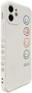 Zelimeri Cute Smile Pattern Side Frame Phone Cases Compatible with iPhone 11 Case Cartoon Design Soft Silicone Shockproof Protective Case for Apple iPhone 11 6.1 inch White