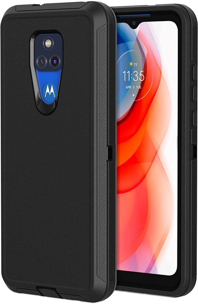 Moto G Play Case 2021, Jelanry Moto G Play 2021 Case Heavy Duty Armor 3 in 1 Protective Phone Case Shockproof Anti-Scratch Cover Non-Slip Bumper Compatible with Motorola Moto G Play 2021 Black