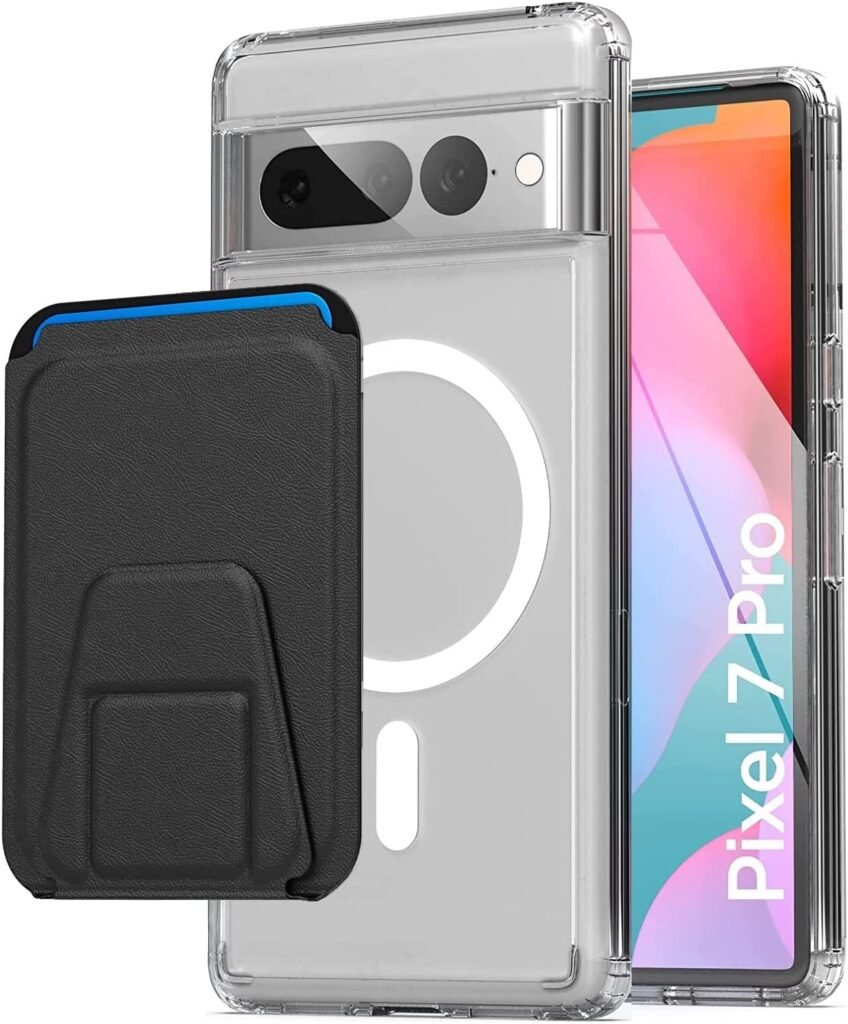 Encased Magnetic Wallet Clear Back Designed for Google Pixel 7 Pro Case with Card Holder (Compatible with MagSafe Charging & Accessories)